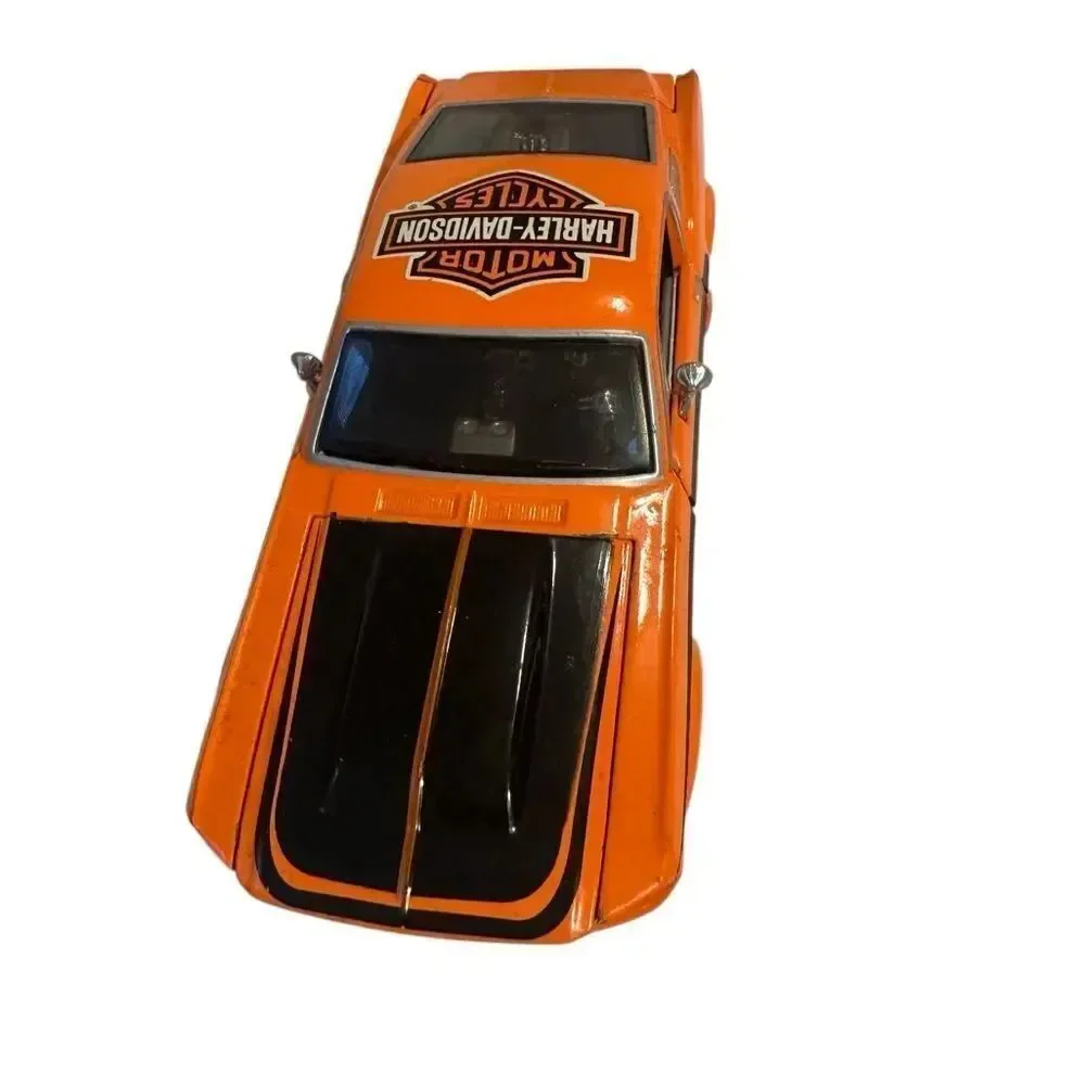 Harley-Davidson Black and Orange Toy Car